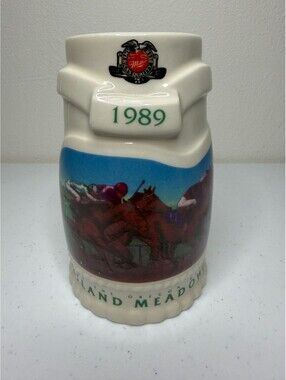 VTG 1989 Miller High Life Portland Meadows Oregon Derby 16oz Beer Stein